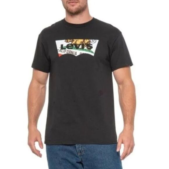 Levi’s Basic Men’s Short Sleeve Graphic Tee Black XL - Picture 1 of 8